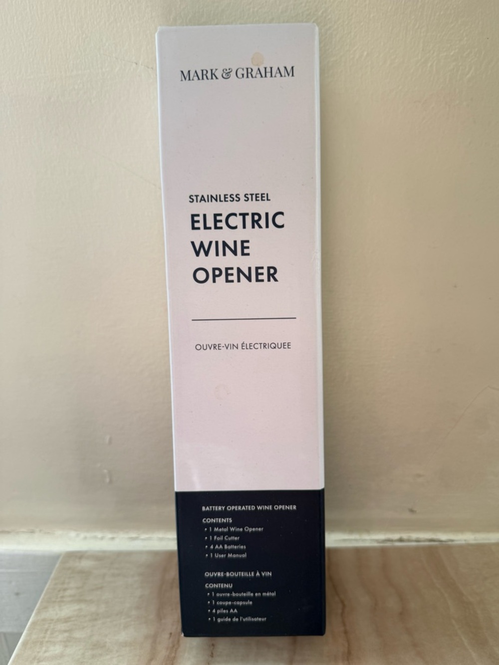 NWT MARK & GRAHAM PINK STAINLESS STEEL ELECTRIC WINE OPENER 💓🍷